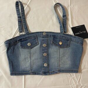 Dylan Ryan short blouse made of denim with a button design, elastic size S.